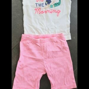 Carter's White and Pink Kids Pajama Set